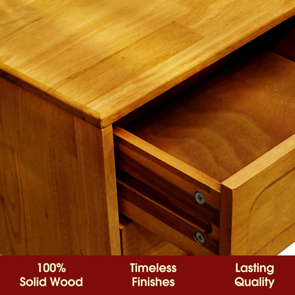 Savana Solid Wood 2-Drawer Nightstand Megsu