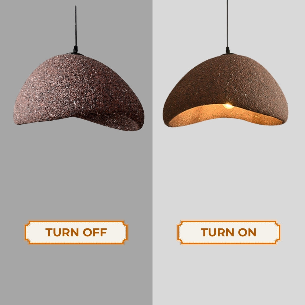 Modern Japandi Earthy Pendant Light | Organic Minimalist Lamp VietmadeHomeArt