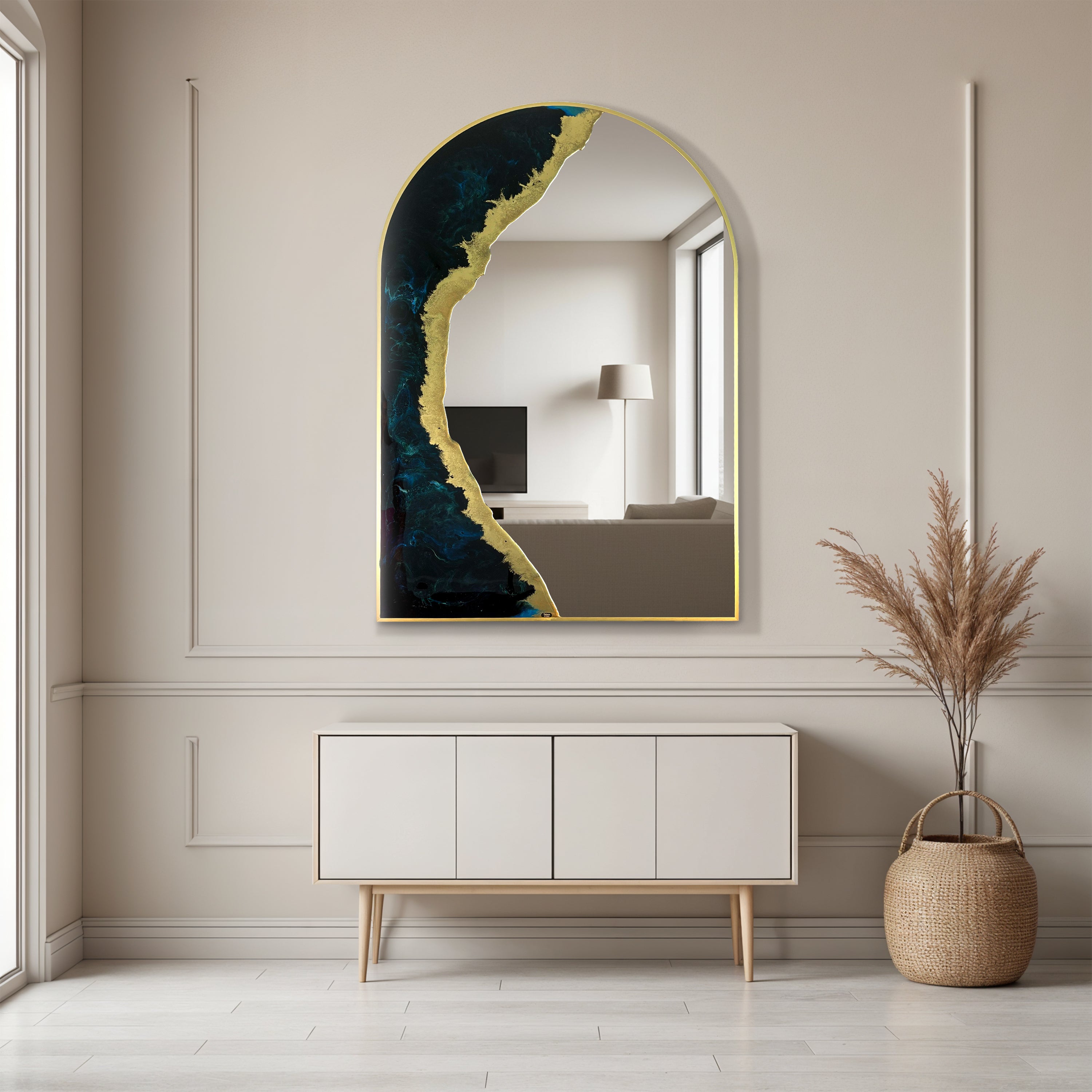 Hand Sculptured Arch Wall Mirror – Tatiana Glen | Crescent Tide Tatiana & Glen