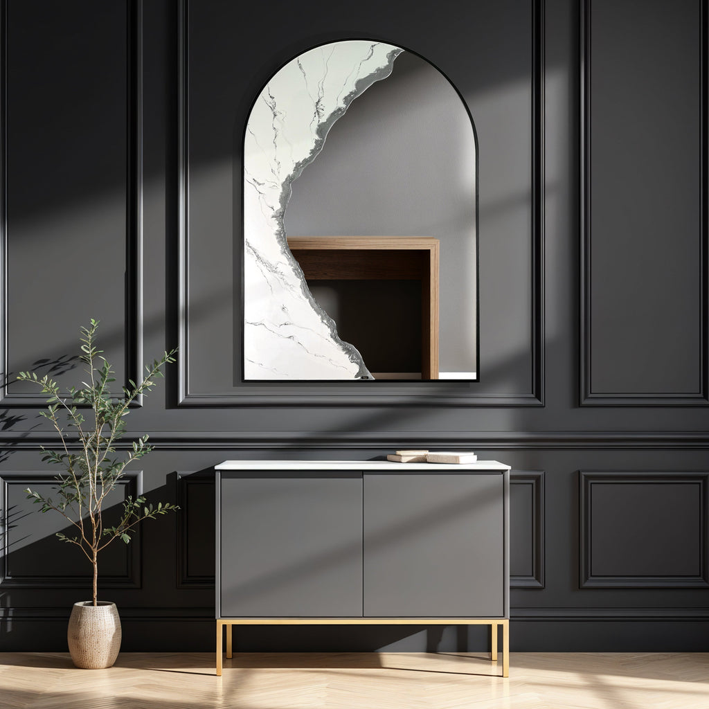 Hand Sculptured Arch Wall Mirror – Tatiana Glen | Auric Arch | 36H x 24W Inches Tatiana & Glen