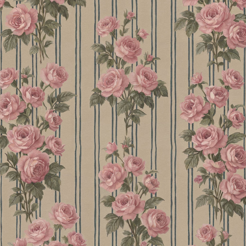 Heirloom Rose Stripe Wallpaper WALL BLUSH
