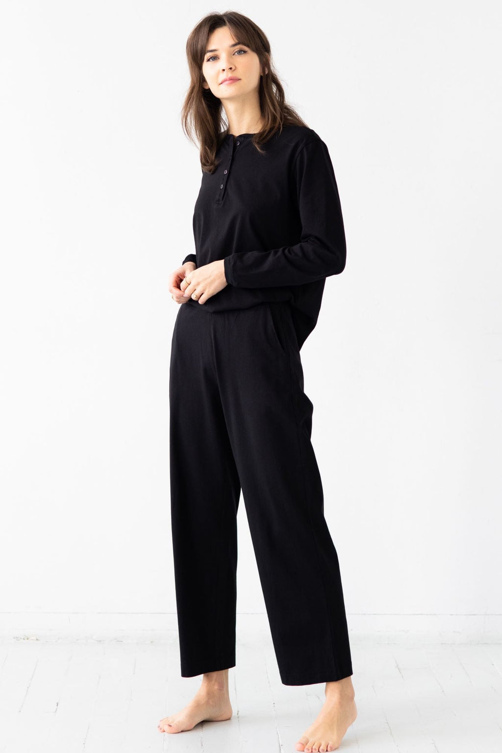 Straight Leg Pants in Pima Cotton