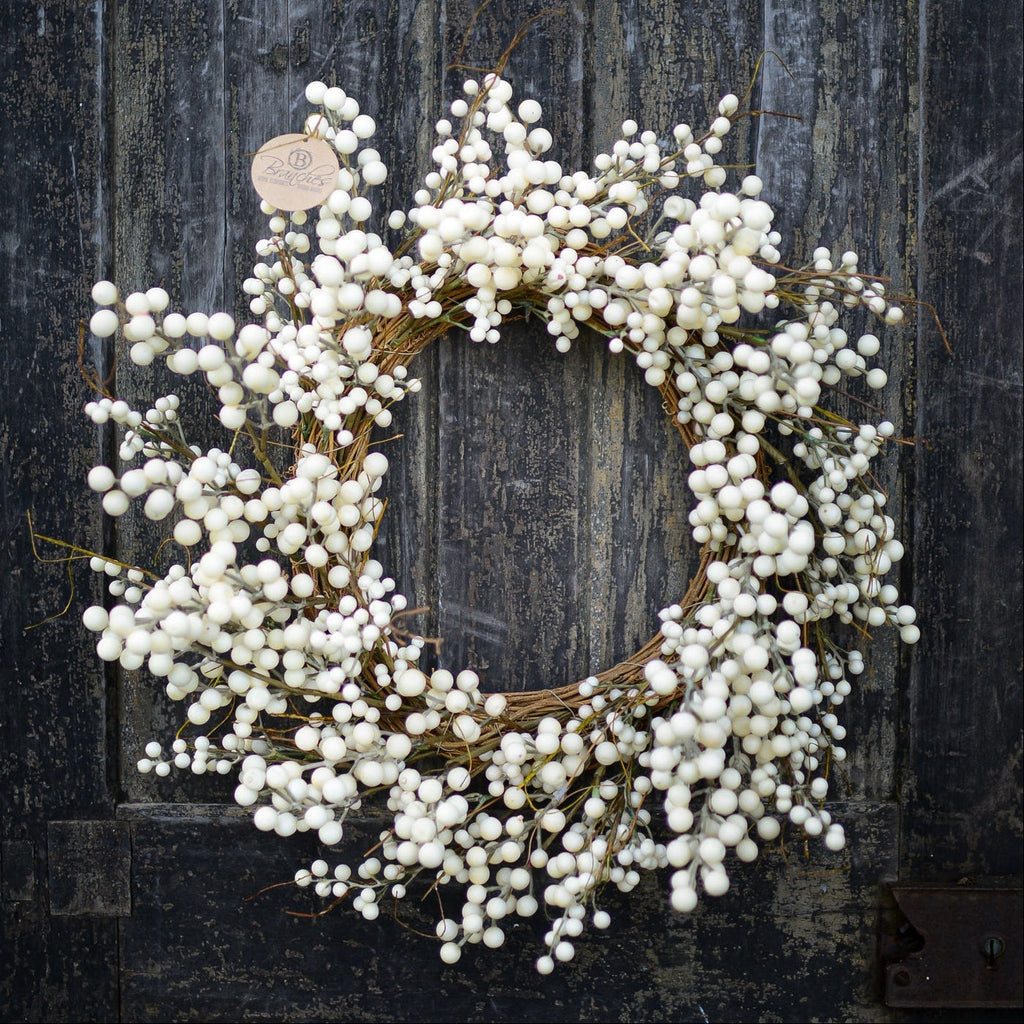 Cream Berry Wreath Branches Designs