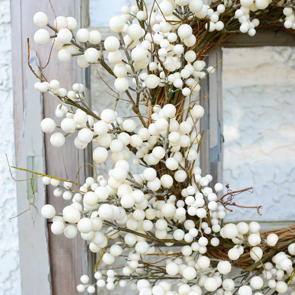 Cream Berry Wreath Branches Designs