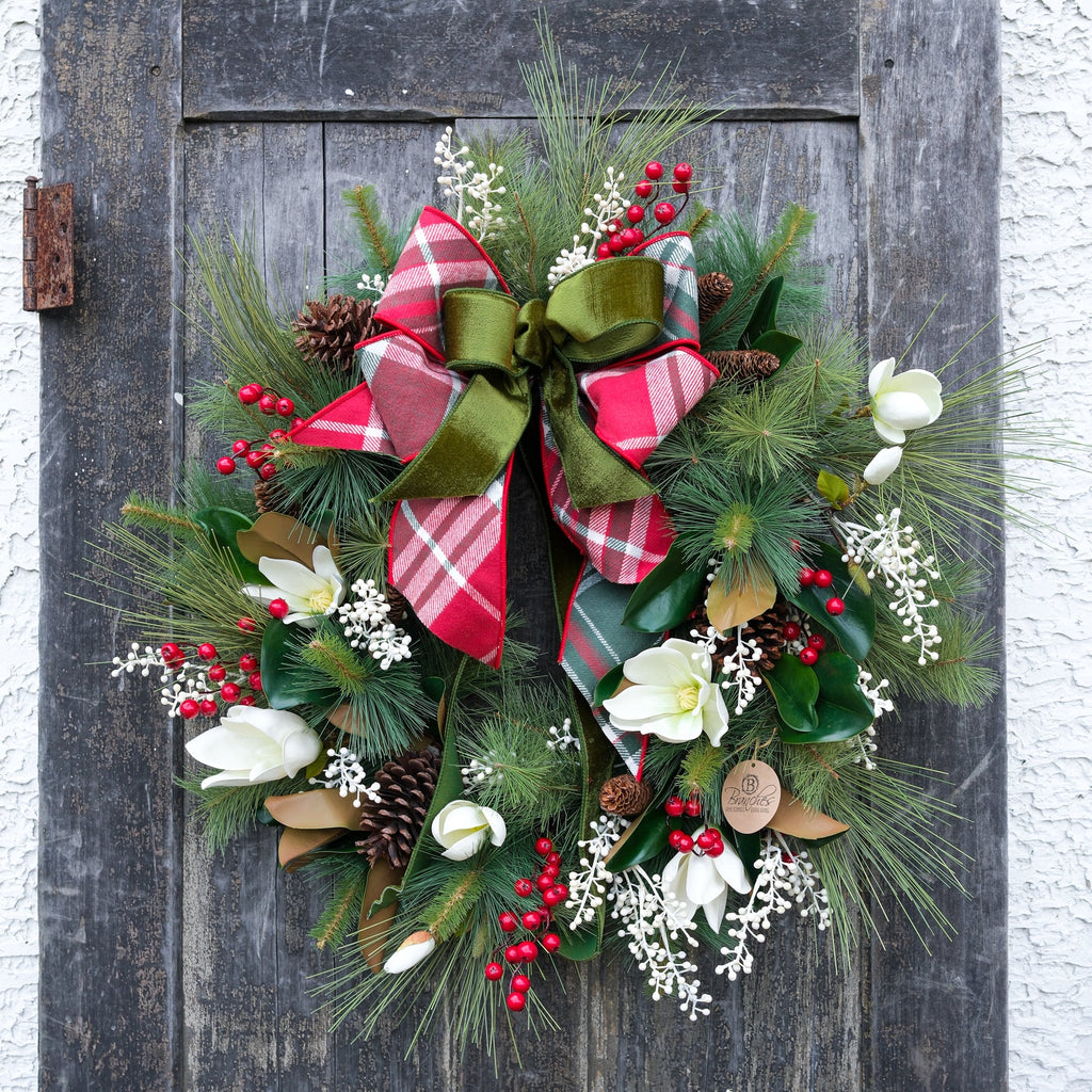 Sea Pines Holiday Wreath with Bow Branches Designs