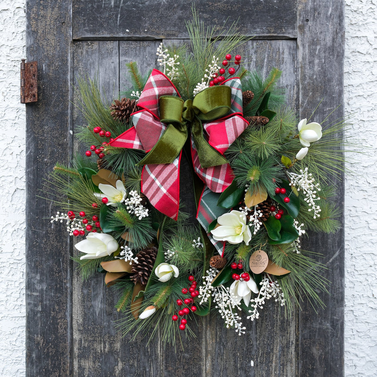 Sea Pines Holiday Wreath with Bow Branches Designs