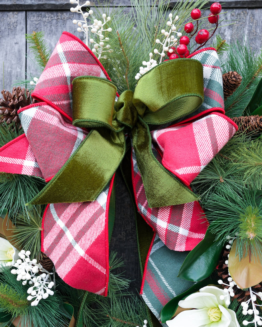 Sea Pines Holiday Wreath with Bow Branches Designs
