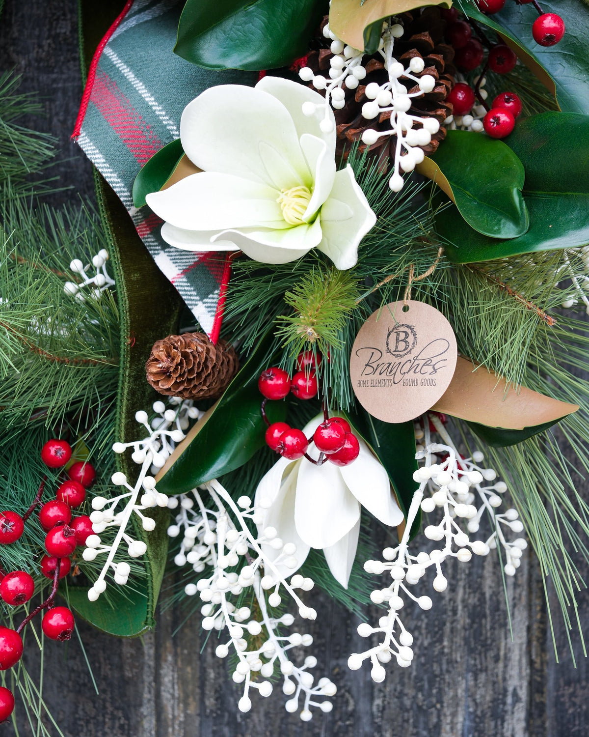 Sea Pines Holiday Wreath with Bow Branches Designs
