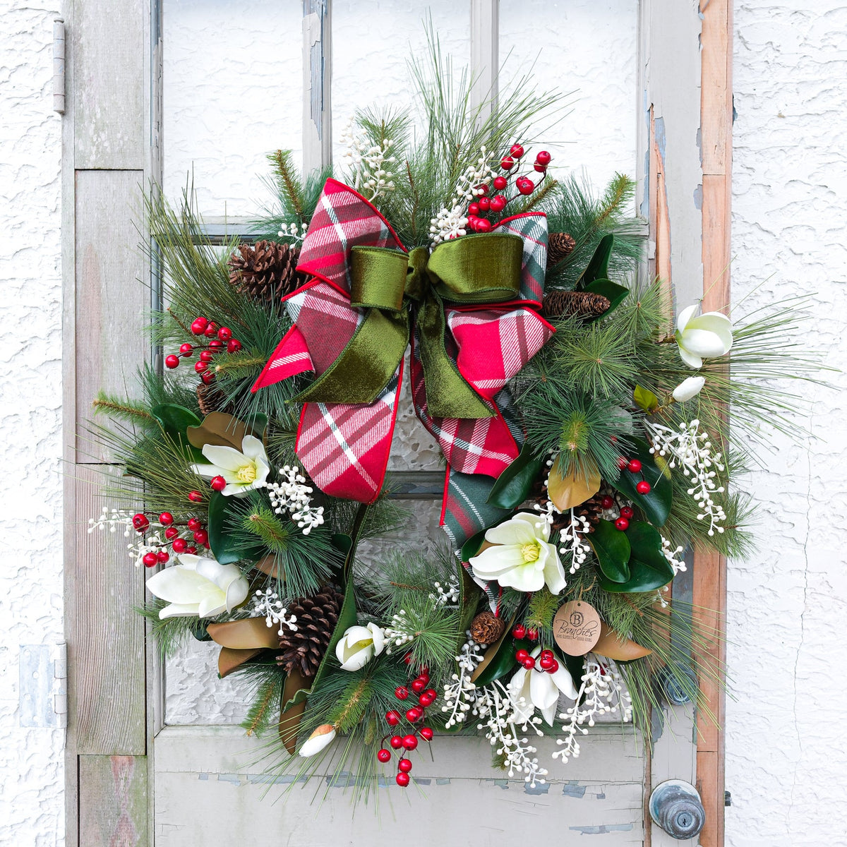 Sea Pines Holiday Wreath with Bow Branches Designs
