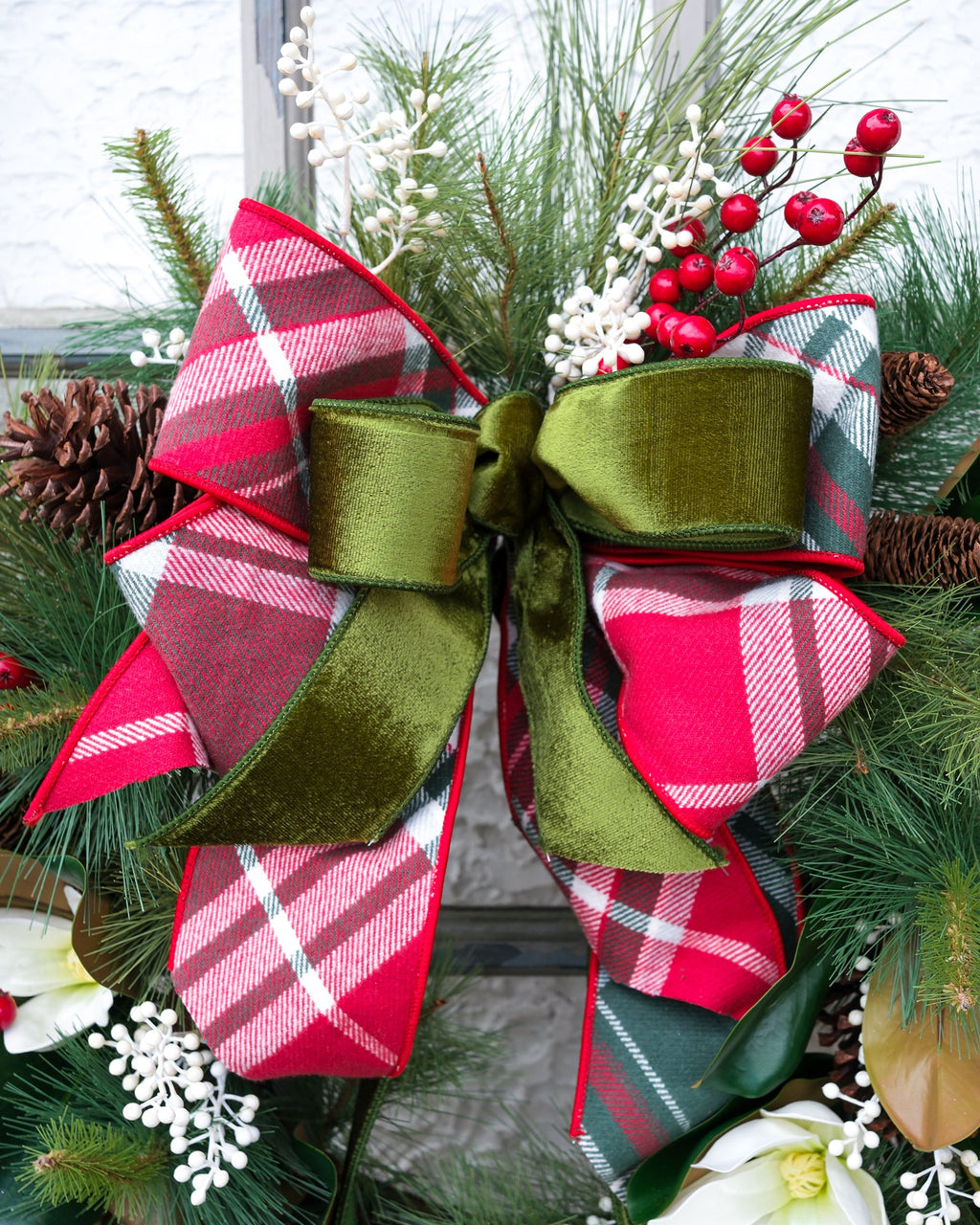 Sea Pines Holiday Wreath with Bow Branches Designs