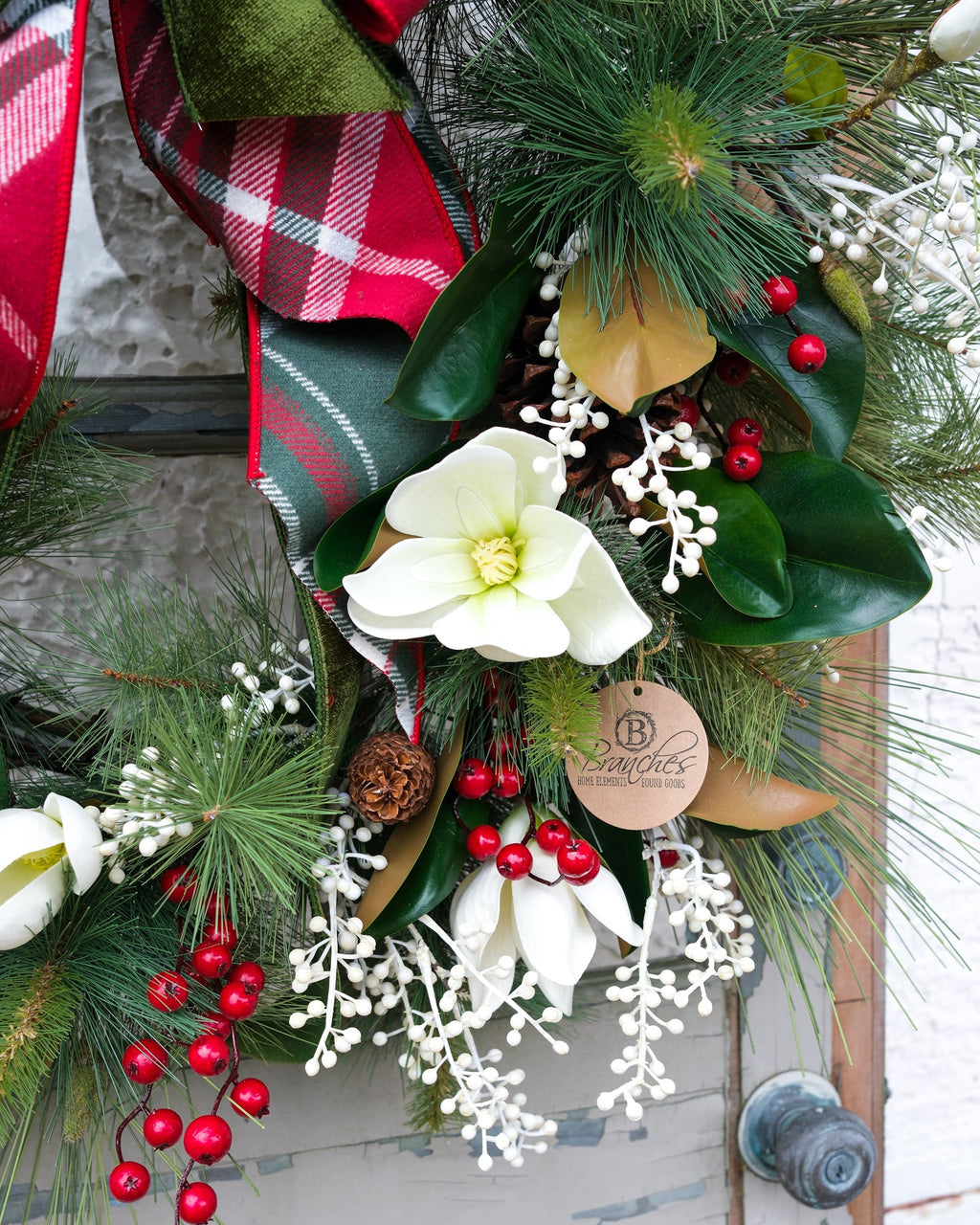 Sea Pines Holiday Wreath with Bow Branches Designs