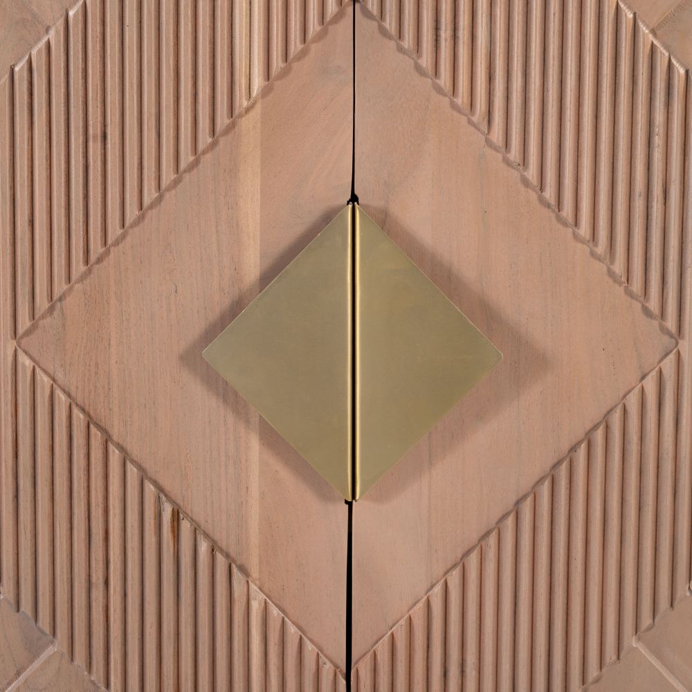 Hira Two Doors Natural Wooden Cabinet