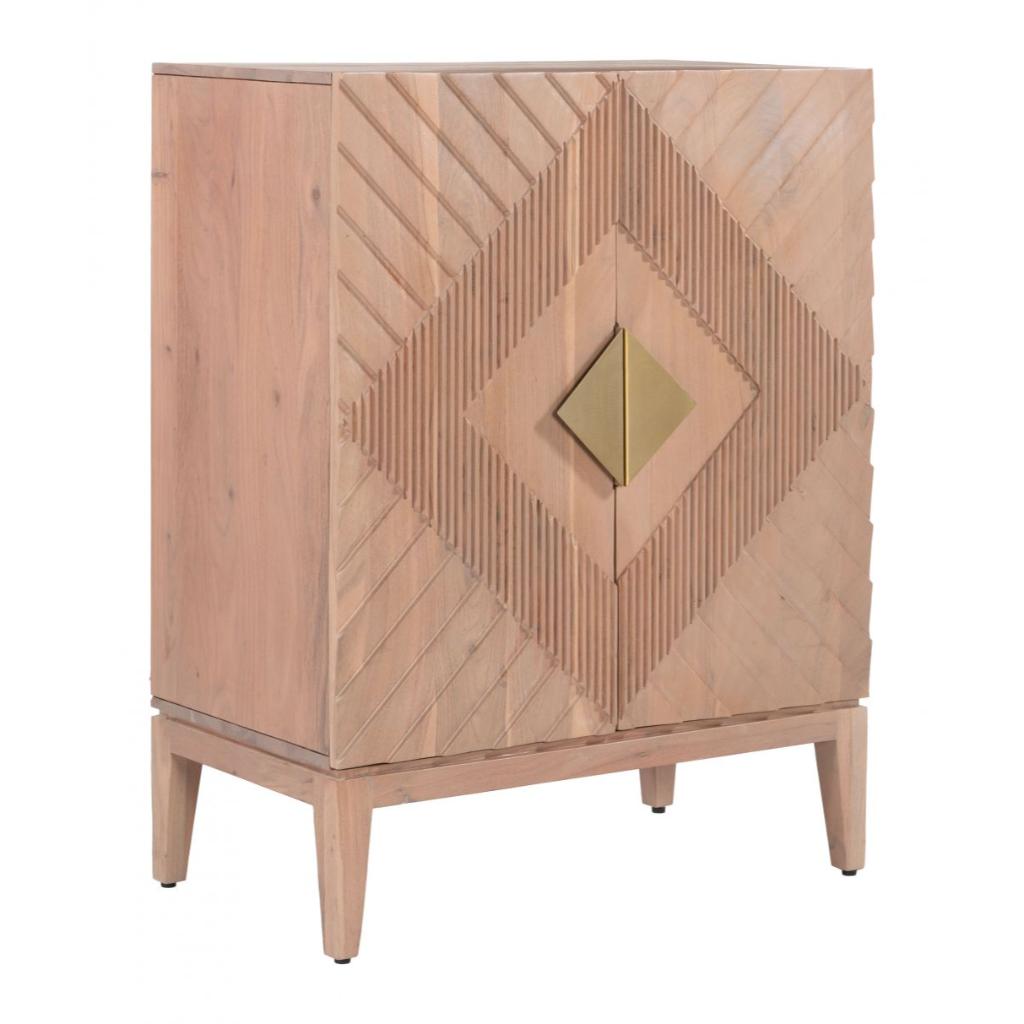 Hira Two Doors Natural Wooden Cabinet