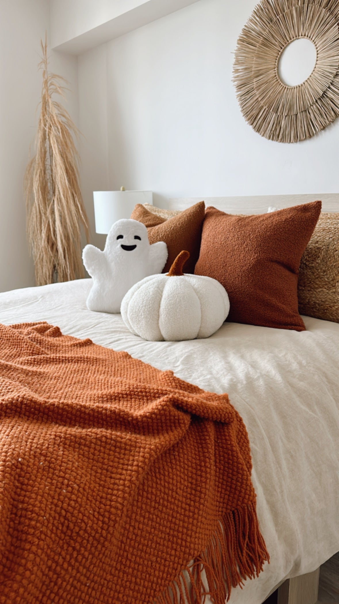 11” Jumbo Sherpa Ivory Pumpkin Pillow Busa Designs
