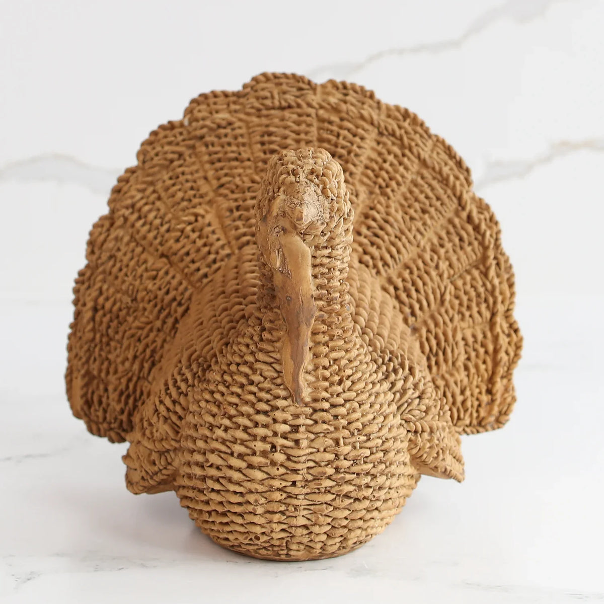 Wicker-Style Resin Turkey Centerpiece Rust & Cinder