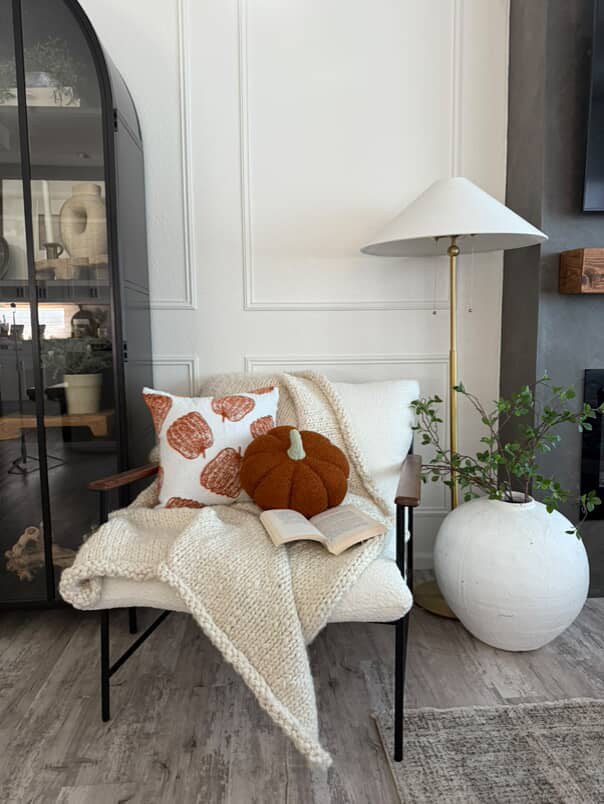 11” Jumbo Sherpa Orange Pumpkin Pillow Busa Designs