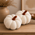 11” Jumbo Sherpa Ivory Pumpkin Pillow Busa Designs