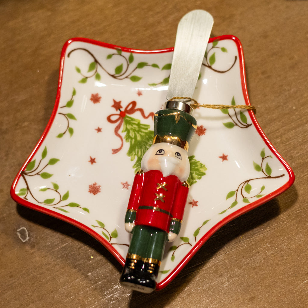Red Jacket Ceramic Metal Nutcracker Spreader Branches Designs