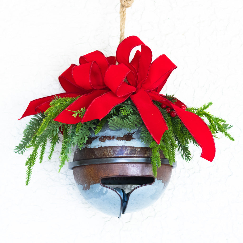 Hanging Decorated Holiday Jingle Bell Branches Designs