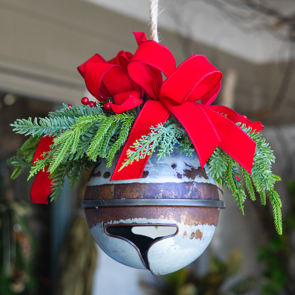 Hanging Decorated Holiday Jingle Bell Branches Designs