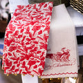 Yuletide Berries and Holly Leaves Towel with Brass Bells Branches Designs