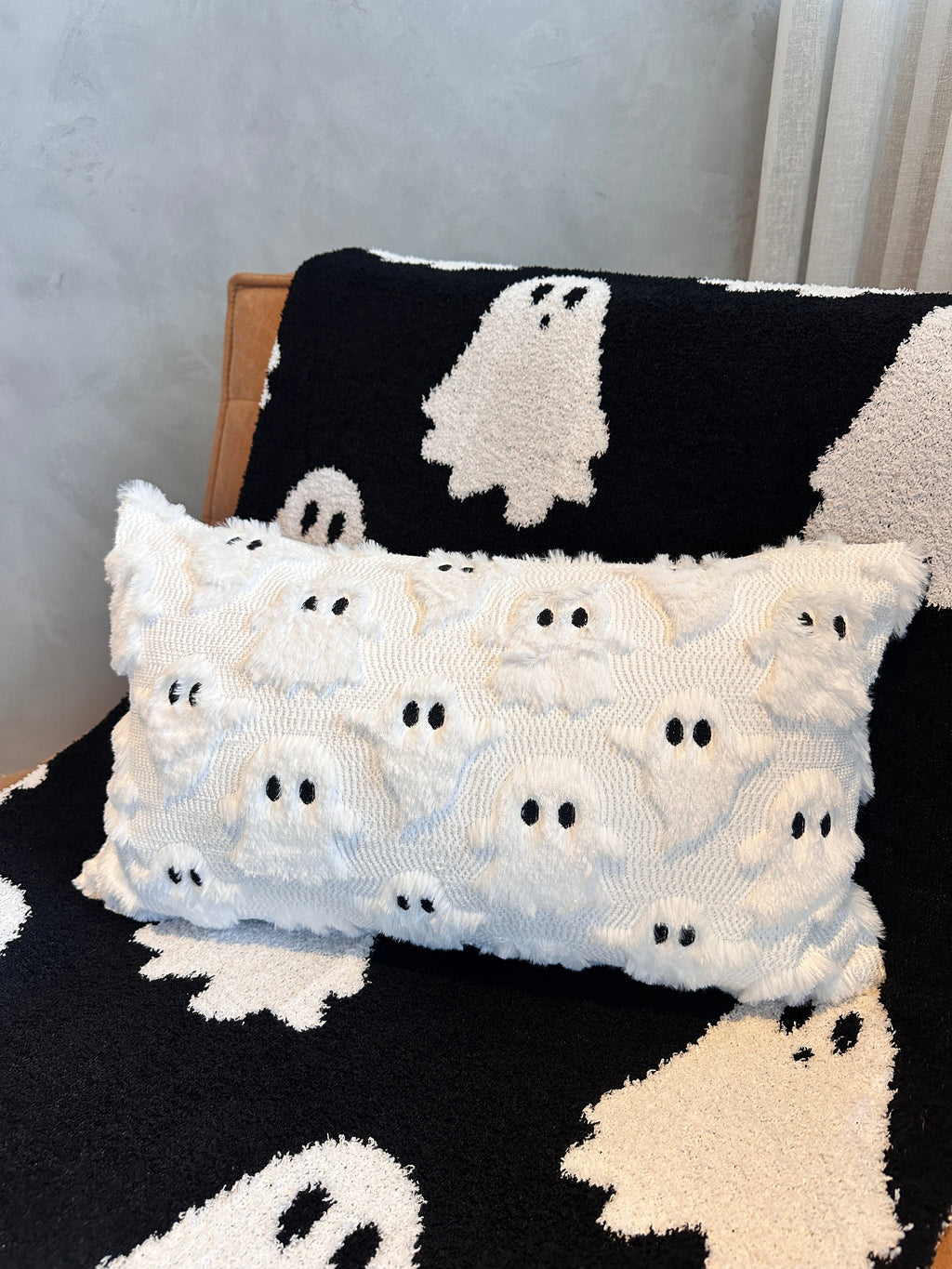 Spooky Ghost Lumbar Pillow Cover Busa Designs