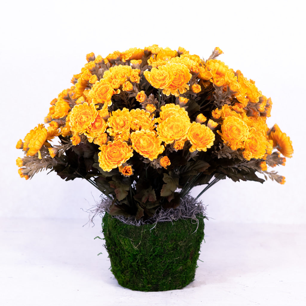 Mum Double Drop In Gold Yellow Branches Designs