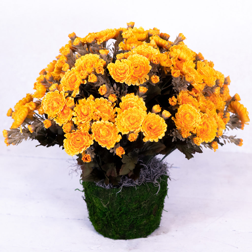Mum Double Drop In Gold Yellow Branches Designs