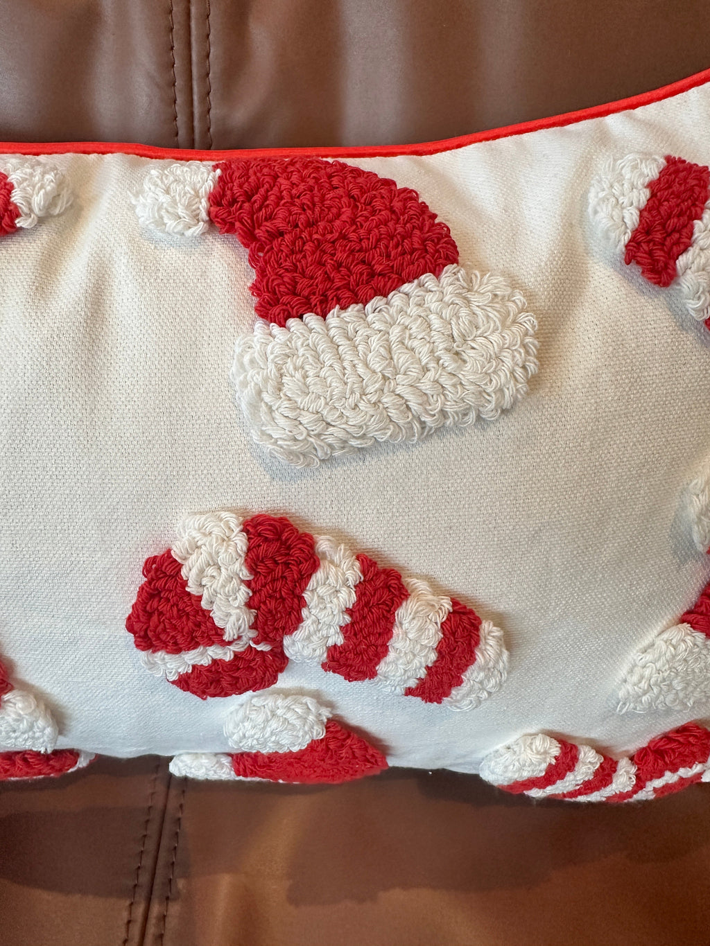 Candy Cane & Santa Hat Lumbar Pillow Cover Busa Designs