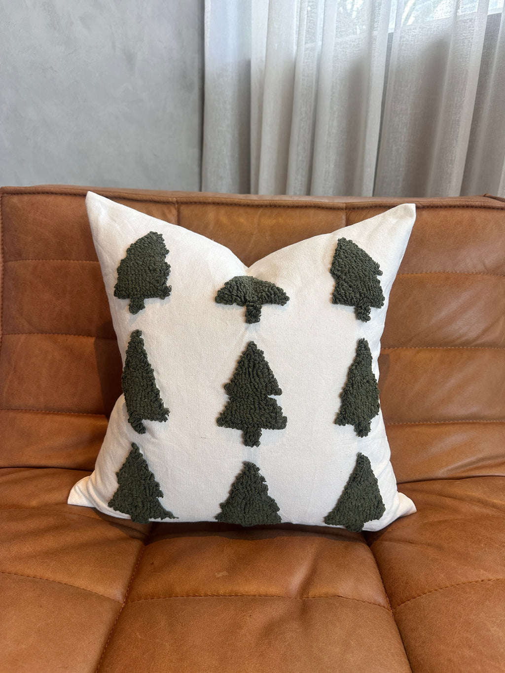 Tufted Christmas Tree Pillow Cover Busa Designs