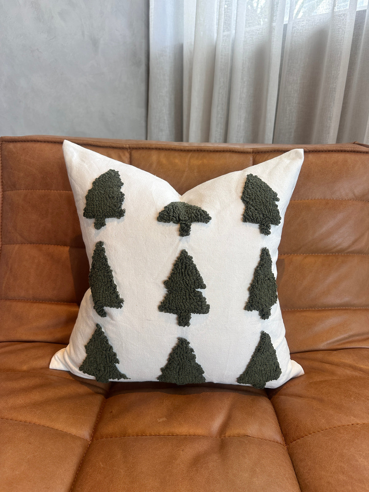 Tufted Christmas Tree Pillow Cover Busa Designs