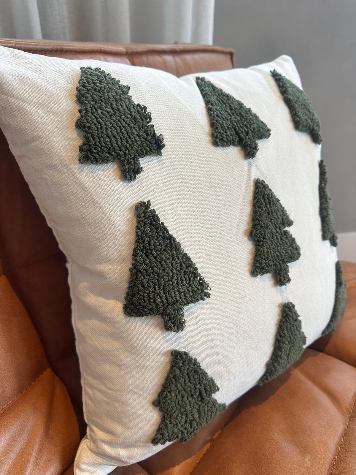Tufted Christmas Tree Pillow Cover Busa Designs