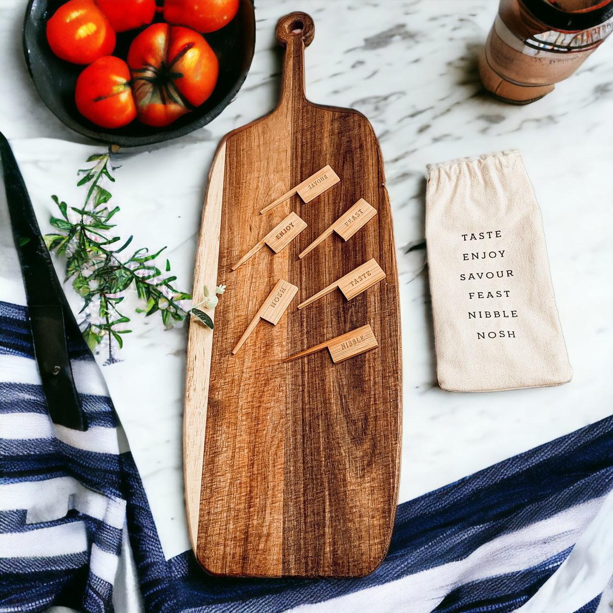 Board + Bamboo Markers | 23x8" Gia Roma