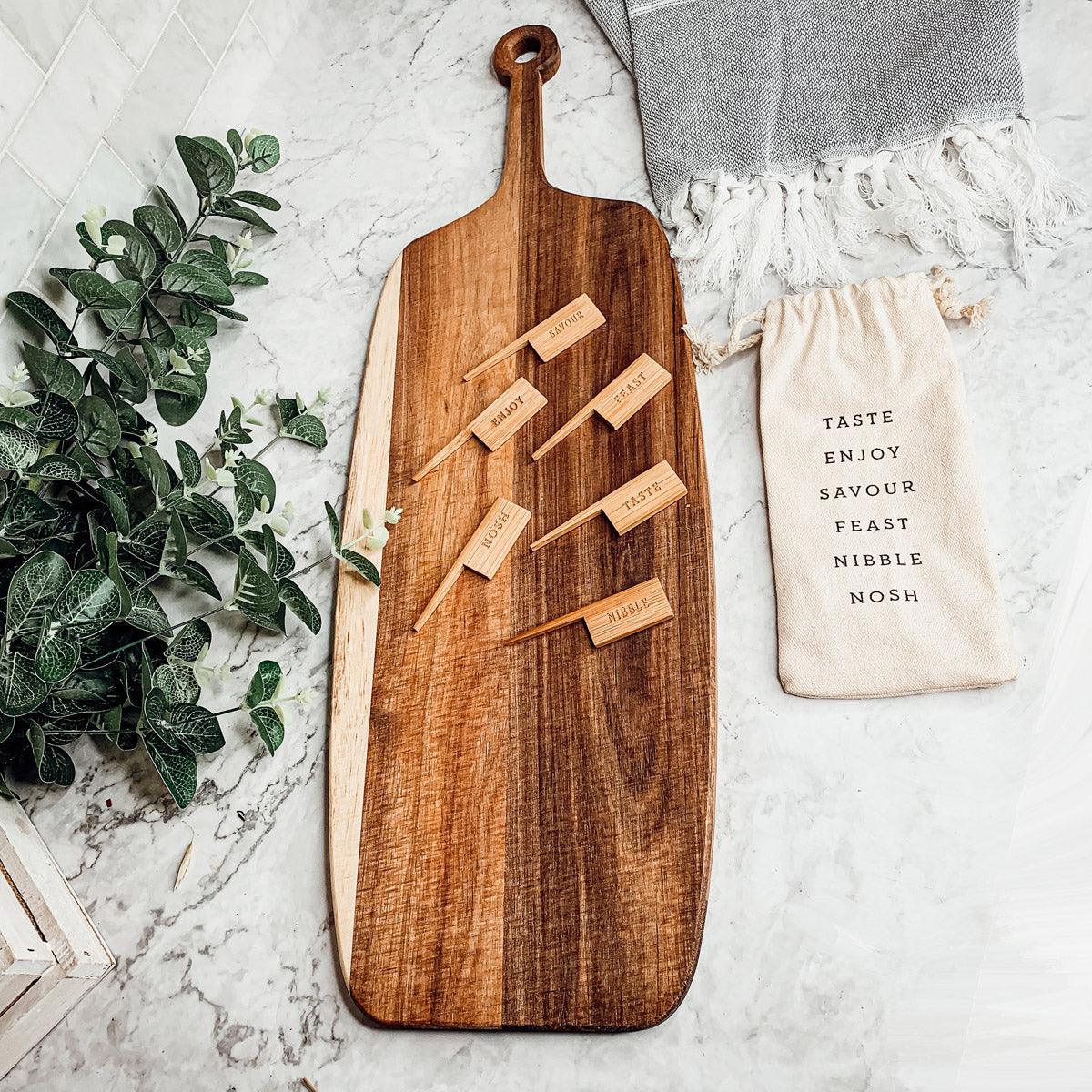 Board + Bamboo Markers | 23x8" Gia Roma