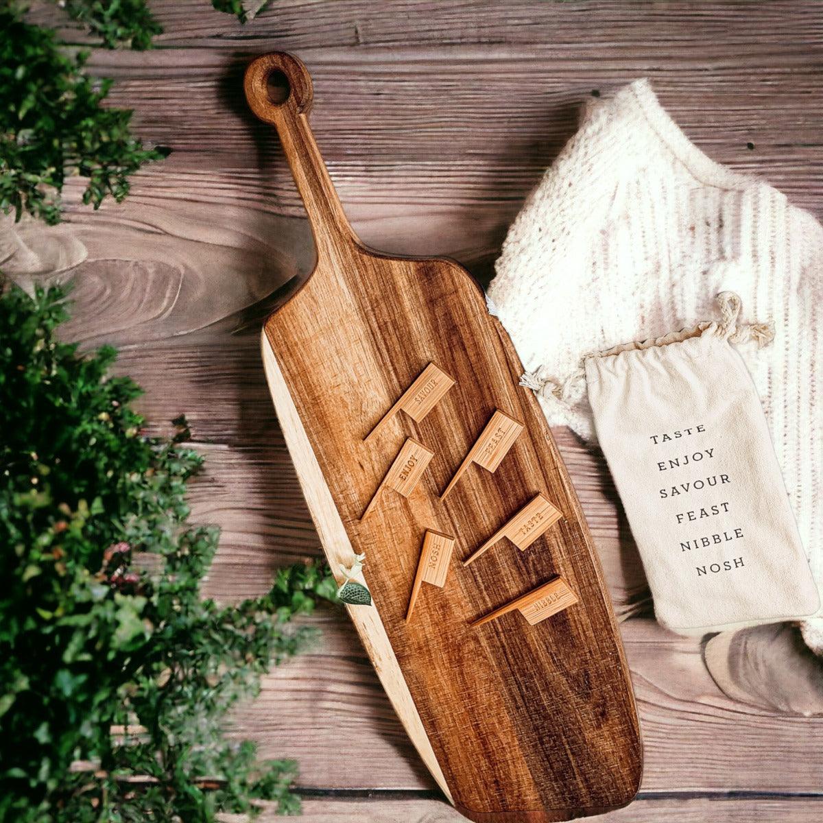 Board + Bamboo Markers | 23x8" Gia Roma