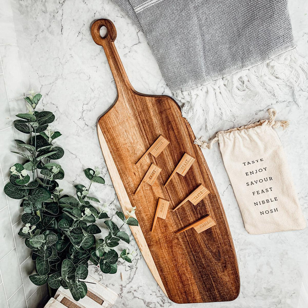 Board + Bamboo Markers | 23x8" Gia Roma