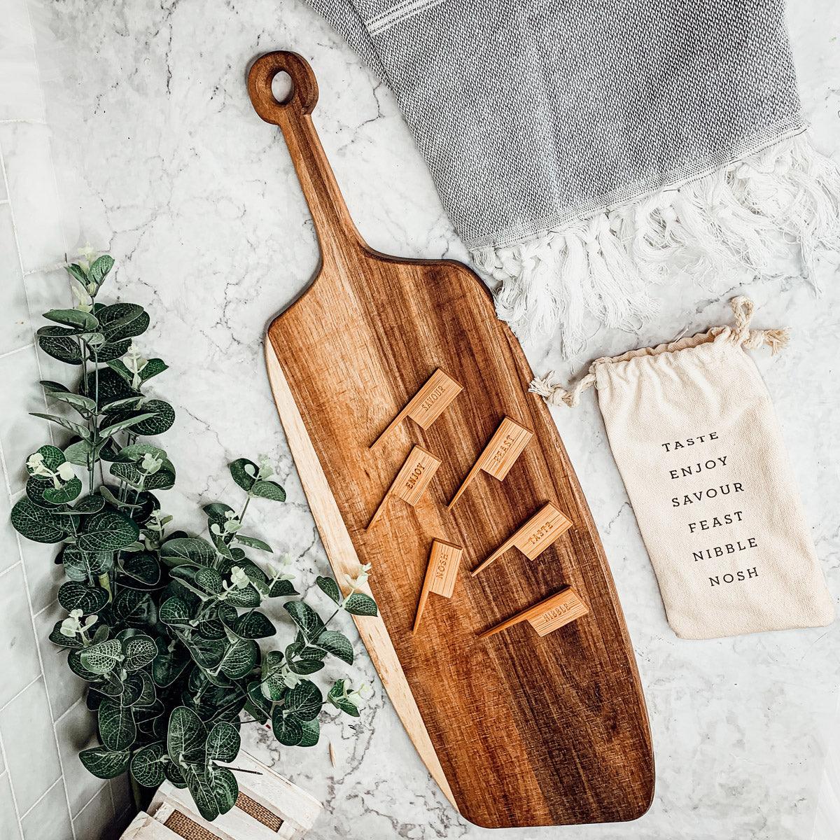 Board + Bamboo Markers | 23x8" Gia Roma