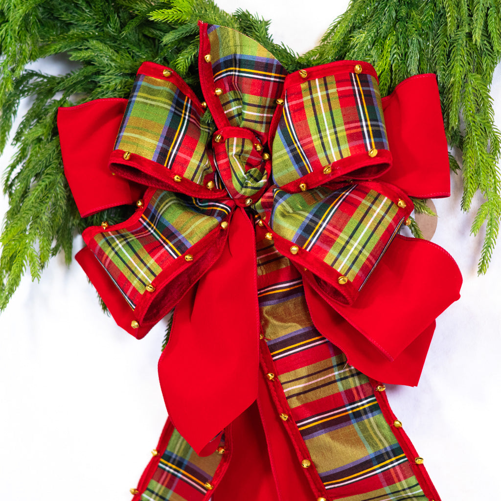 McFarland Plaid Bow with Bell Edge Branches Designs