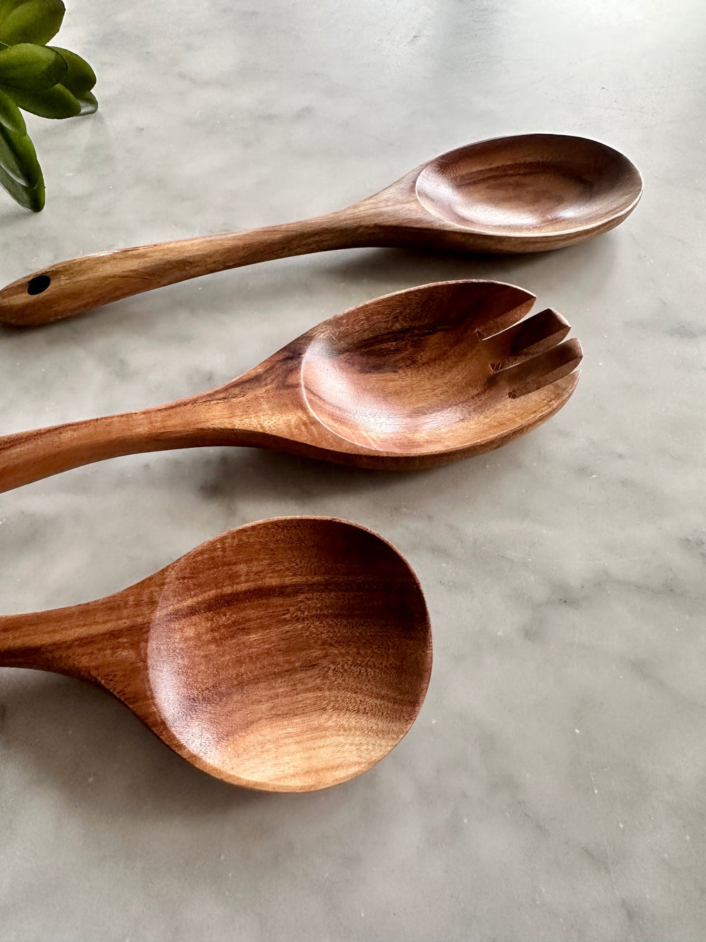 Tulum Teak Wooden Salad Serving Set - 3 Piece Busa Designs