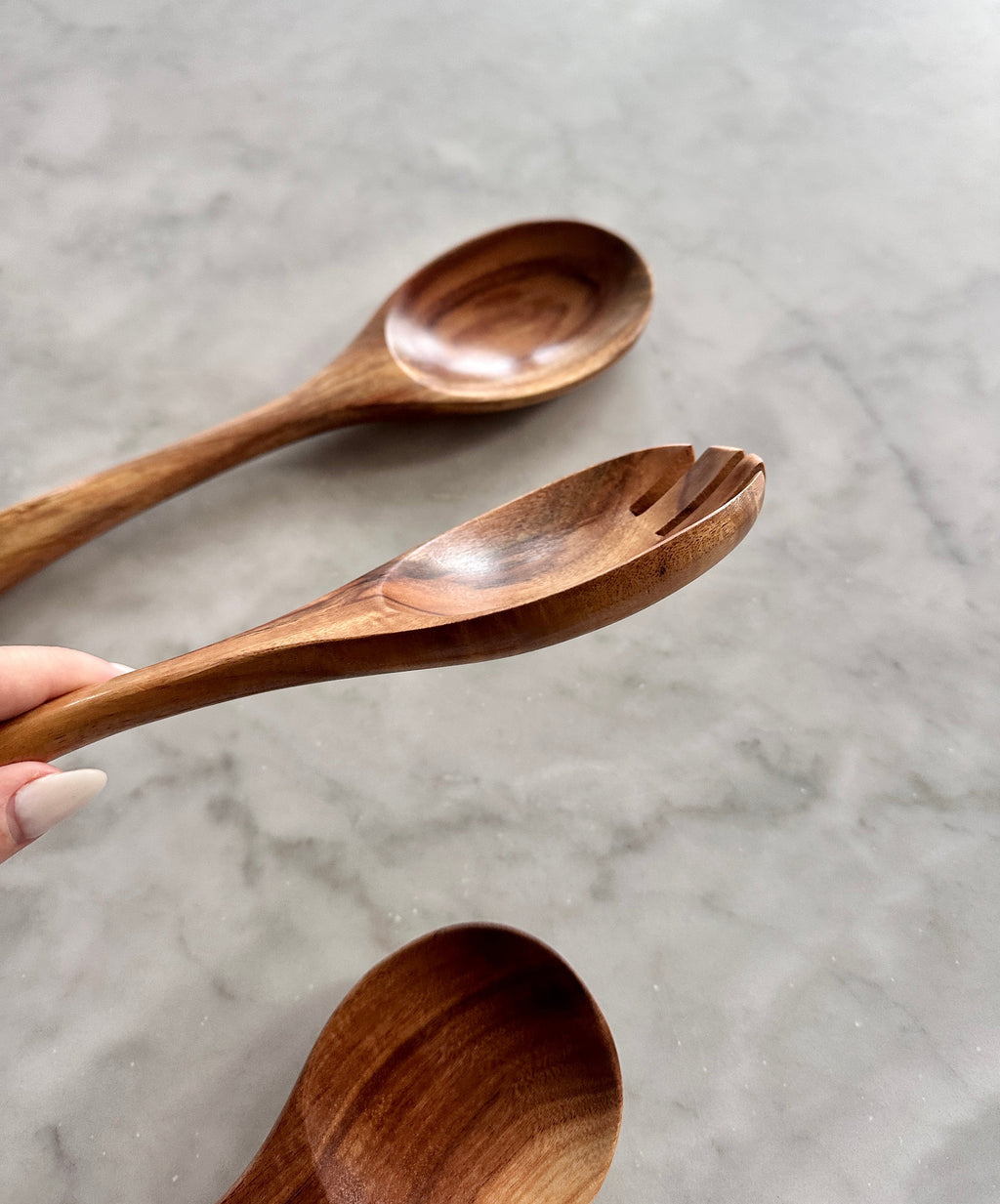 Tulum Teak Wooden Salad Serving Set - 3 Piece Busa Designs
