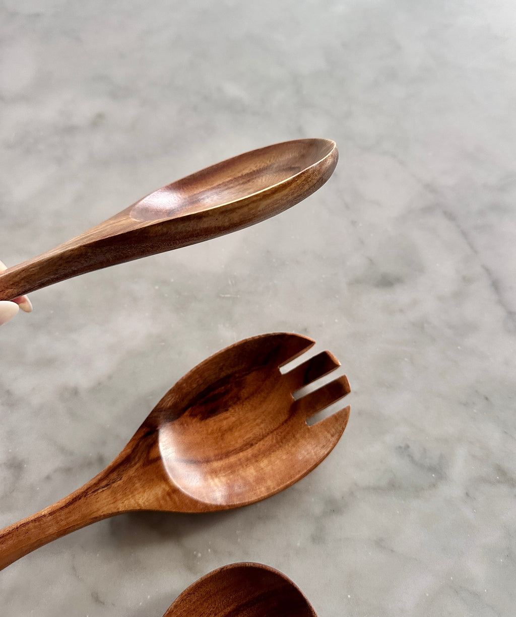 Tulum Teak Wooden Salad Serving Set - 3 Piece Busa Designs