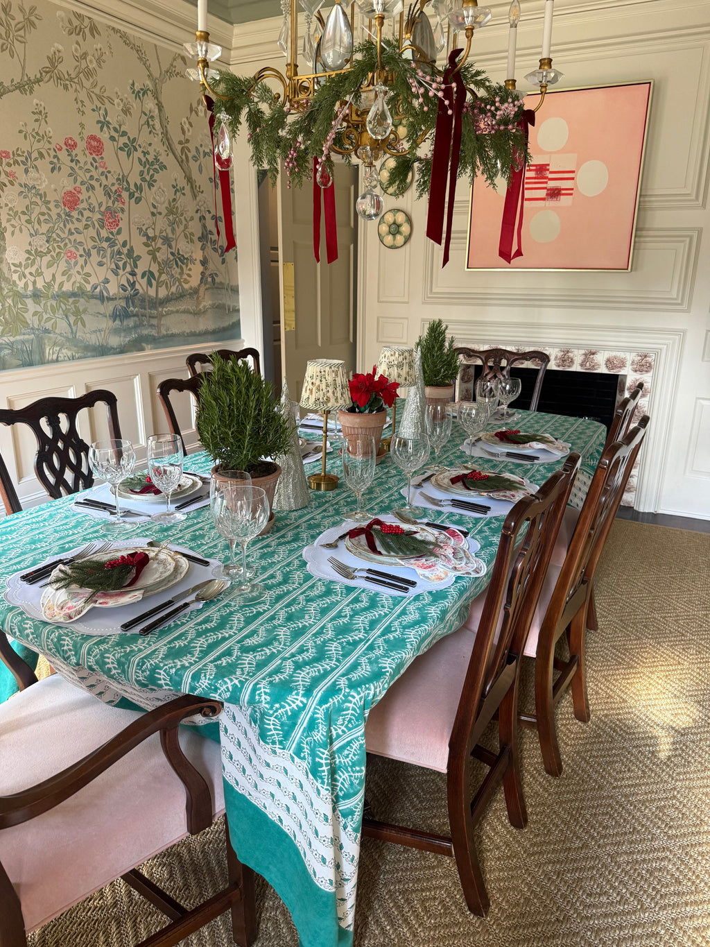 Bluebell Tablecloth in Emerald