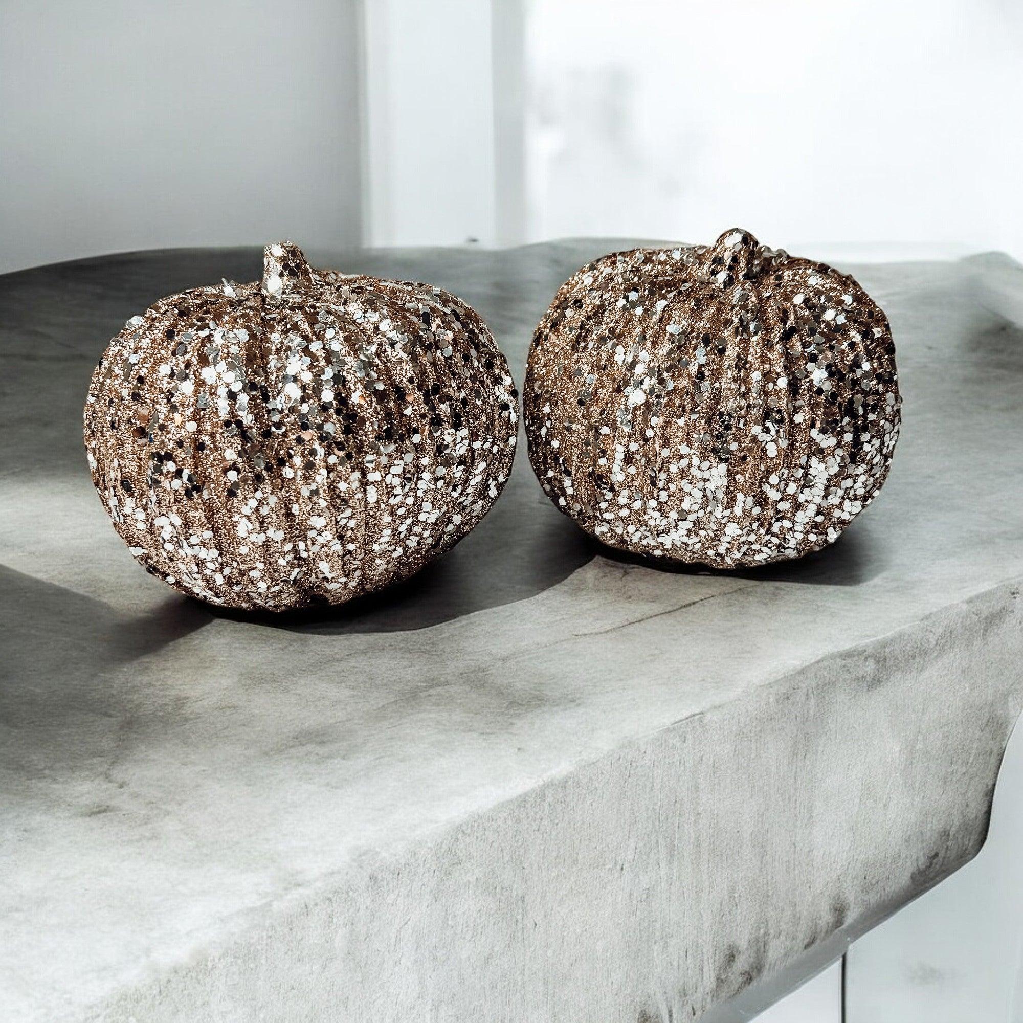 Glitter Sequin Pumpkin 4" Gia Roma