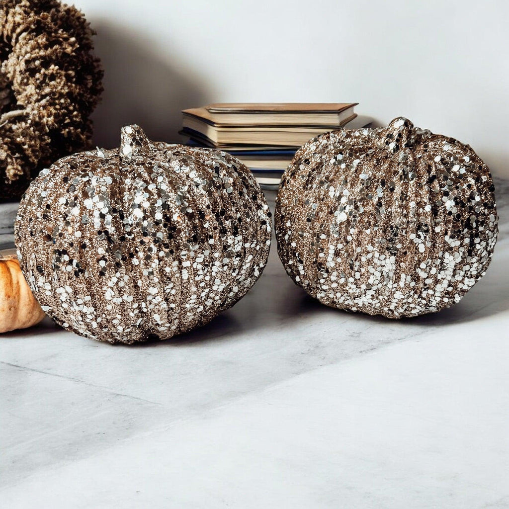 Glitter Sequin Pumpkin 4" Gia Roma