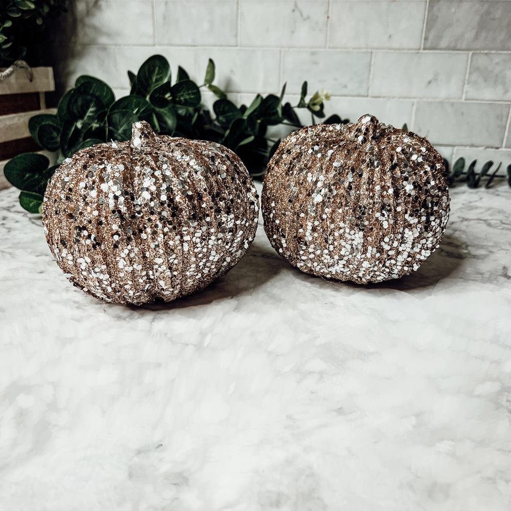 Glitter Sequin Pumpkin 4" Gia Roma