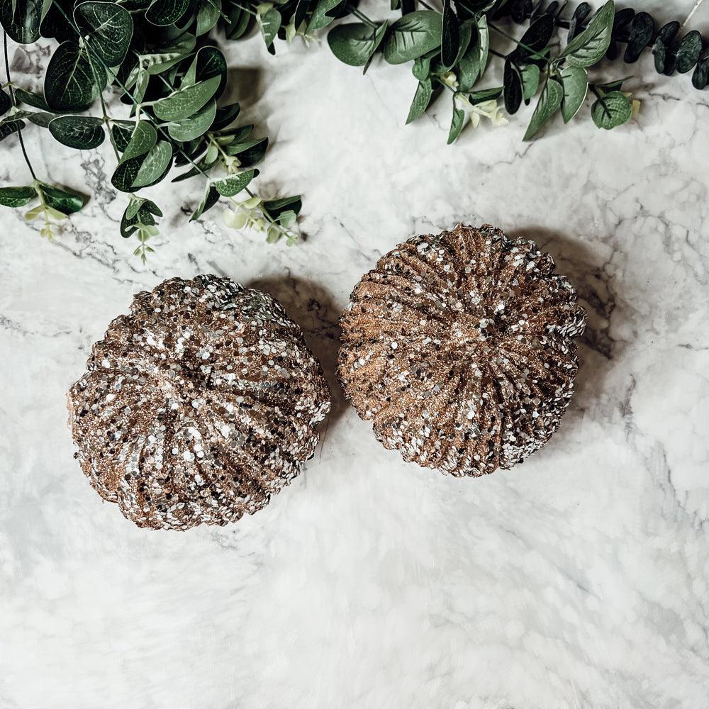 Glitter Sequin Pumpkin 4" Gia Roma