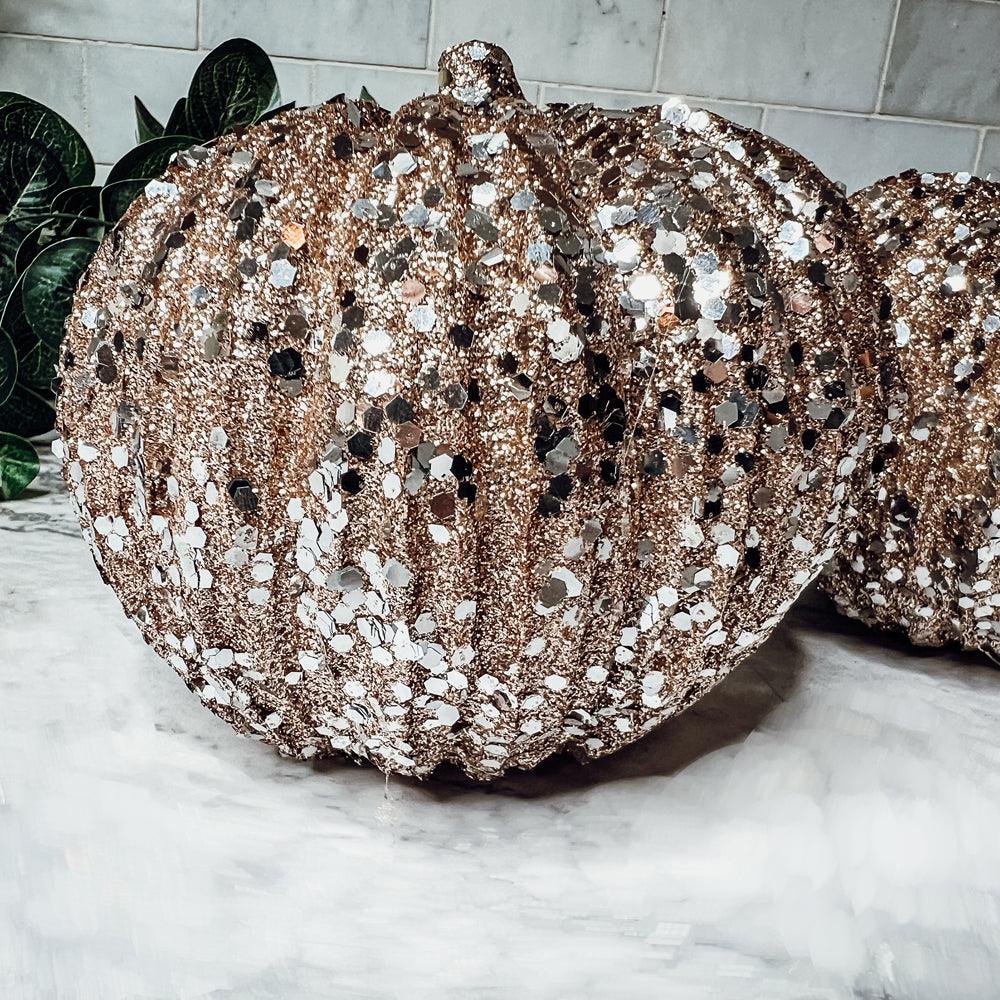 Glitter Sequin Pumpkin 4" Gia Roma