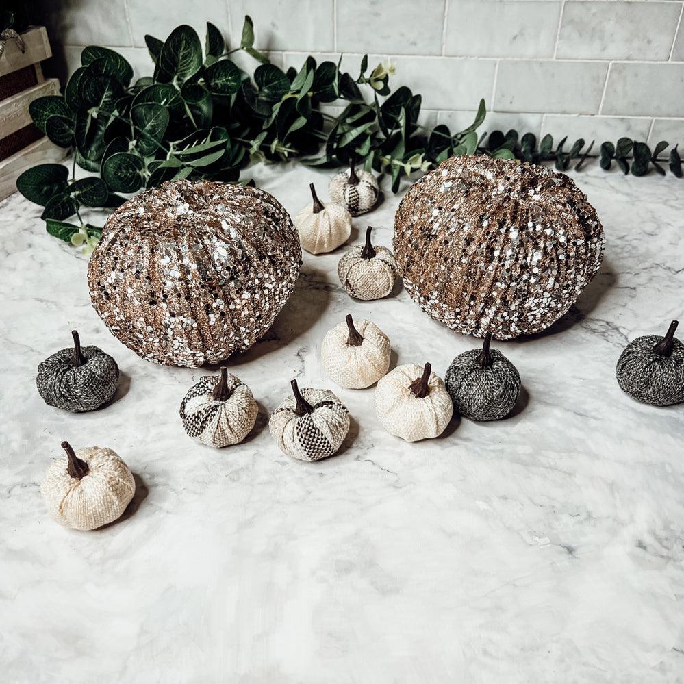 Glitter Sequin Pumpkin 4" Gia Roma