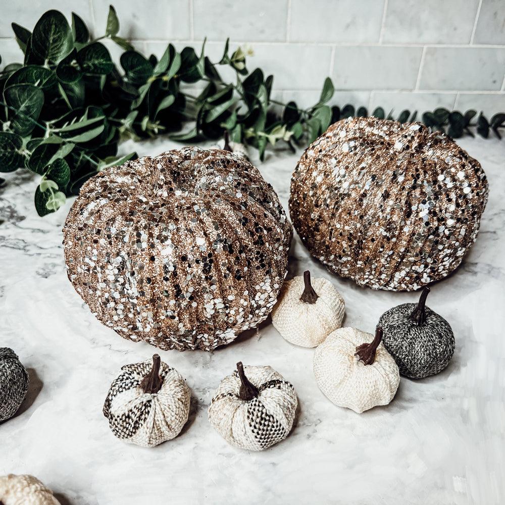 Glitter Sequin Pumpkin 4" Gia Roma