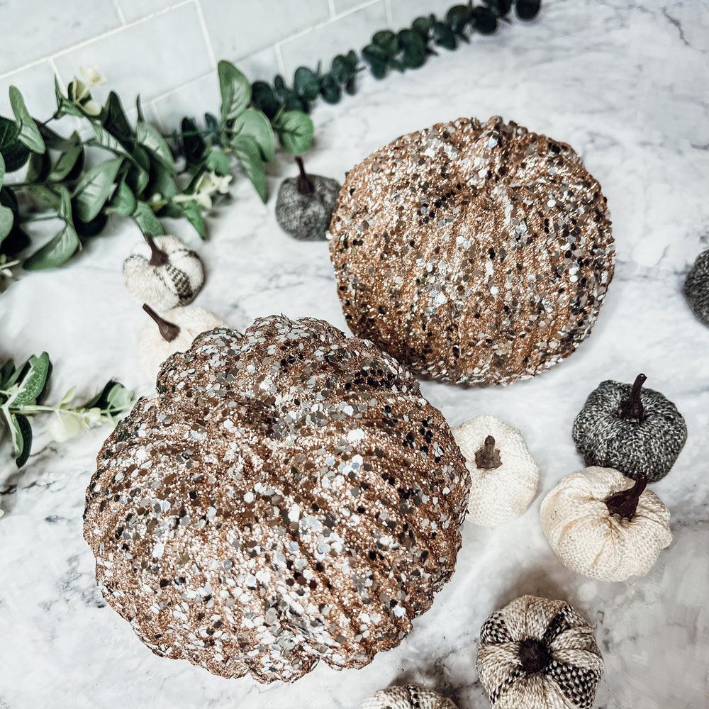 Glitter Sequin Pumpkin 4" Gia Roma